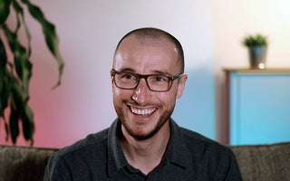 Former teacher Michael Crinnion and his amazing Luma³ which can help ease mental health problems