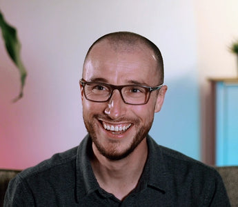 Former teacher Michael Crinnion and his amazing Luma³ which can help ease mental health problems